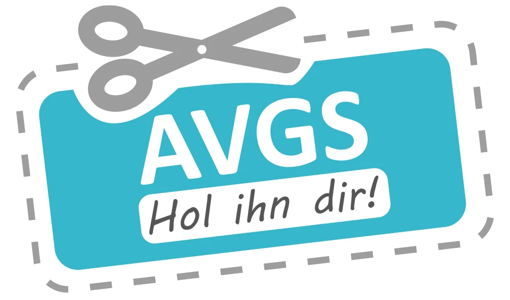 AVGS - Illustration eines AVGS-Gutschein mit dem Text "Hol in dir!"