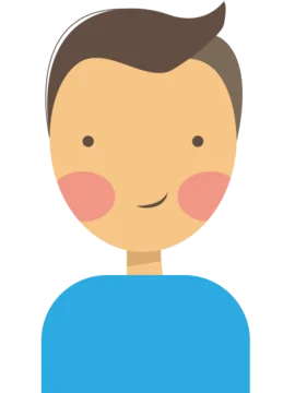 ein Mann mit blauem Hemd und braunem Haar